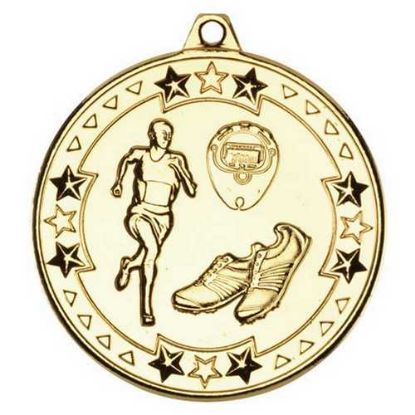 Picture of Running Tri Star Medal Gold - 2in