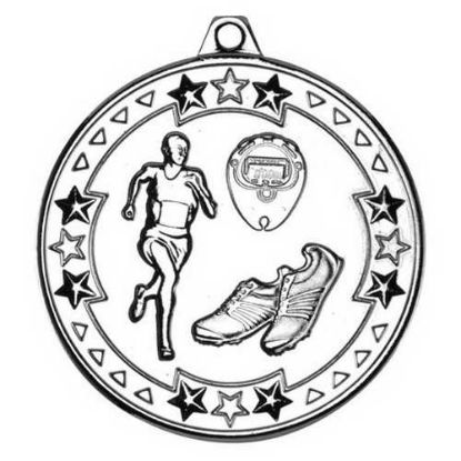 Picture of Running Tri Star Medal Silver - 2in