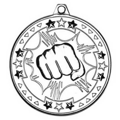 Picture of Martial Arts Tri Star Medal Silver - 2in