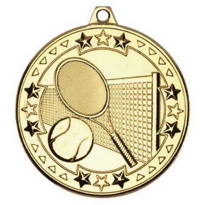 Picture of Tennis Tri Star Medal Gold - 2in