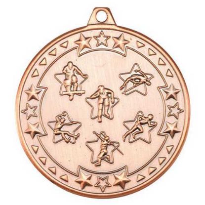 Picture of Multi Athletics Tri Star Medal Bronze - 2in