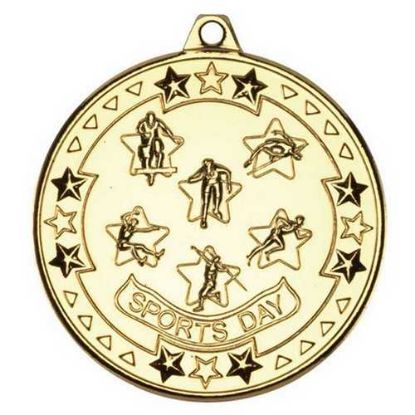 Picture of Sports Day Tri Star Medal Gold - 2in
