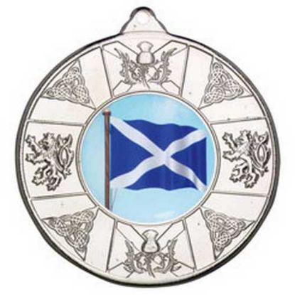 Picture of Scotland Medal (1in Centre) Silver - 2in