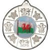 Picture of Wales Medal (1in Centre) Silver - 2in