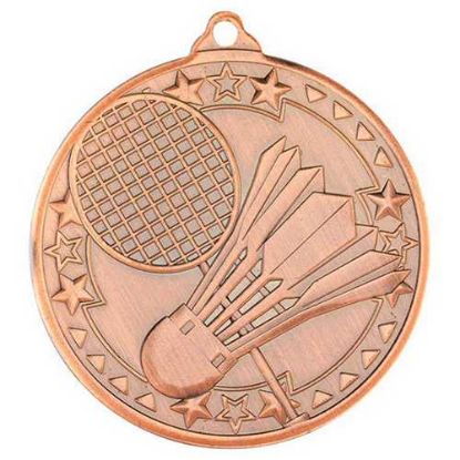 Picture of Badminton Tri Star Medal Bronze - 2in