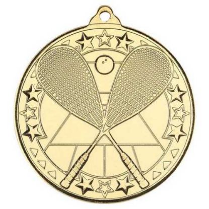 Picture of Squash Tri Star Medal Gold - 2in