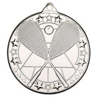 Picture of Squash Tri Star Medal Silver - 2in
