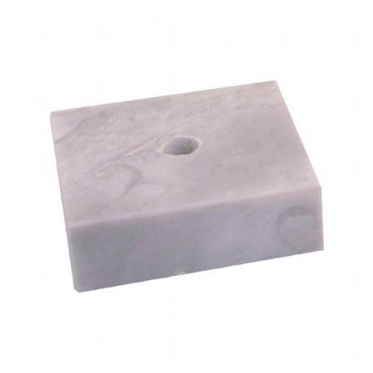 Picture of White Marble Square (1 Hole C~s) 2.5x2.5x0.75in
