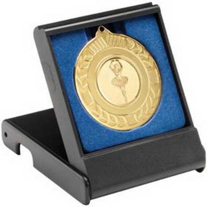 Picture of Black Medal Box Small (40|50mm Recess Blue Insert) - 3.5in