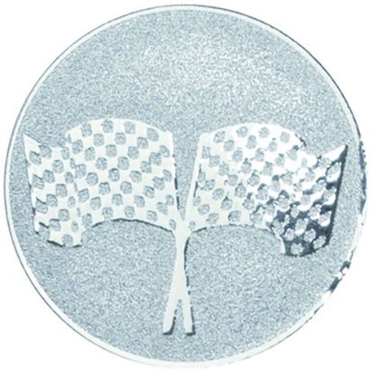 Picture of Metal Crossed Flags Centre 25mm Silver - 1in