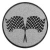 Picture of Metal Crossed Flags Centre 25mm Silver - 1in