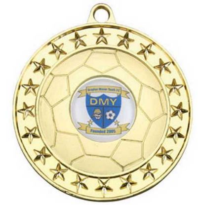 Picture of Football Medal Large (1in Centre) Gold - 2.75in