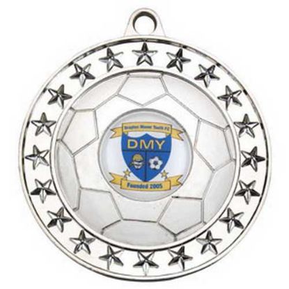Picture of Football Medal Large (1in Centre) Silv - 2.75in