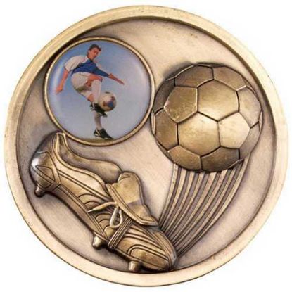Picture of Football And Boot Medallion (1in Centre) Antique Gold