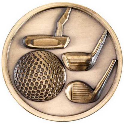 Picture of Golf Clubs Medallion Antique Gold