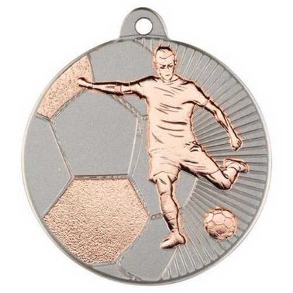Picture of Football Two Colour Medal Matt Silver|bronze - 2in