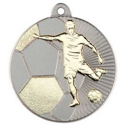 Picture of Football Two Colour Medal Matt Silver|gold - 2in