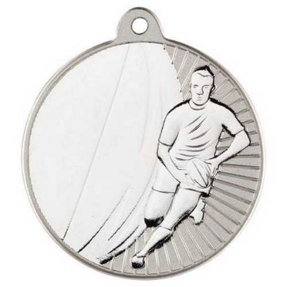 Picture of Rugby Two Colour Medal Matt Silver~silver