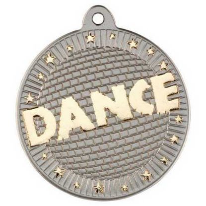 Picture of Dance Two Colour Medal Matt Silver|gold - 2in