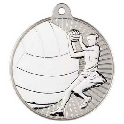 Picture of Netball Two Colour Medal Matt Silver|silver - 2in