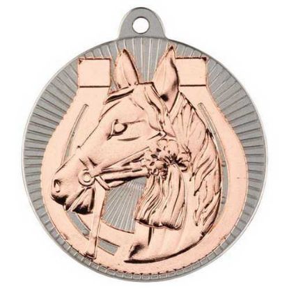 Picture of Horse Two Colour Medal Matt Silver~bronze