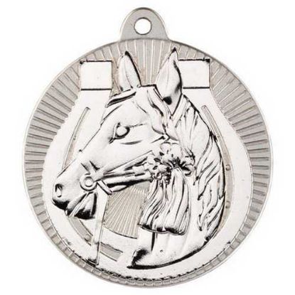 Picture of Horse Two Colour Medal Matt Silver|silver - 2in