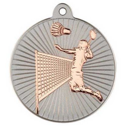 Picture of Badminton Two Colour Medal Matt Silver|bronze - 2in