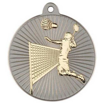 Picture of Badminton Two Colour Medal Matt Silver|gold - 2in