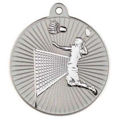 Picture of Badminton Two Colour Medal Matt Silver|silver - 2in