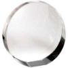 Picture of Clear Glass Round Wedged Paperweight (Flat Or Standing) - 4.5in