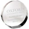 Picture of Clear Glass Round Wedged Paperweight (Flat Or Standing) - 4.5in