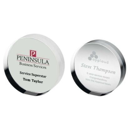 Picture of Clear Glass Round Freestanding Paperweight (30mm Thick)