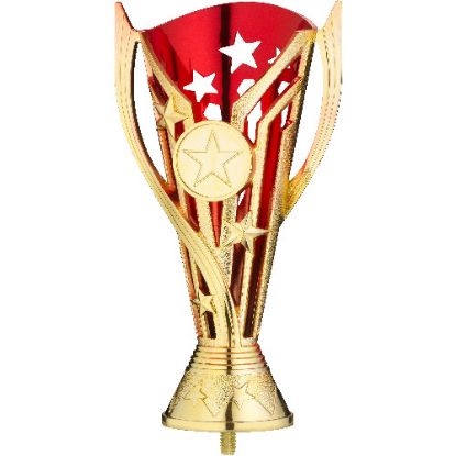 Picture of Gold~red Plastic Flash Cup With Handles (1in Centre)