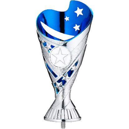 Picture of Silver~blue Plastic Sabre Cup (1in Centre)