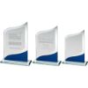 Picture of Jade Glass Pointed Plaque With Blue|silver Detail (4mm Thick) - 6.5in