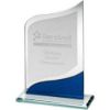 Picture of Jade Glass Pointed Plaque With Blue|silver Detail (4mm Thick) - 6.5in