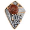 Picture of Basketball Diamond Disc In Pewter|gold|orange - 4 X 3in