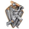 Picture of Cricket Batsman Diamond Disc In Pewter|gold - 4 X 3in