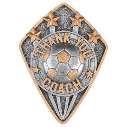 Picture of Pewter~gold Diamond Disc Football Thank You Coach