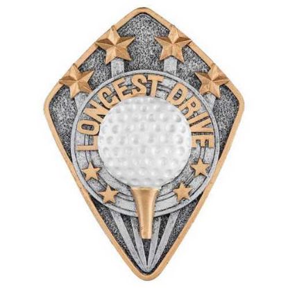 Picture of Pewter~gold~white Diamond Disc Golf Longest Drive