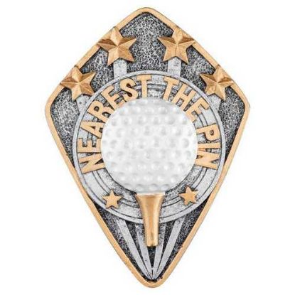 Picture of Pewter~gold~white Diamond Disc Golf Nearest The Pin