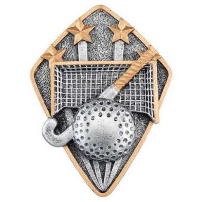 Picture of Hockey Diamond Disc In Pewter|gold - 4 X 3in