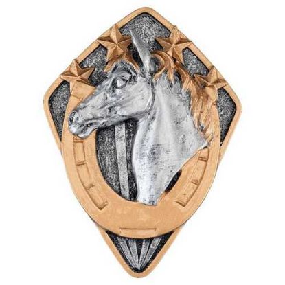 Picture of Pewter~gold Diamond Disc Horse