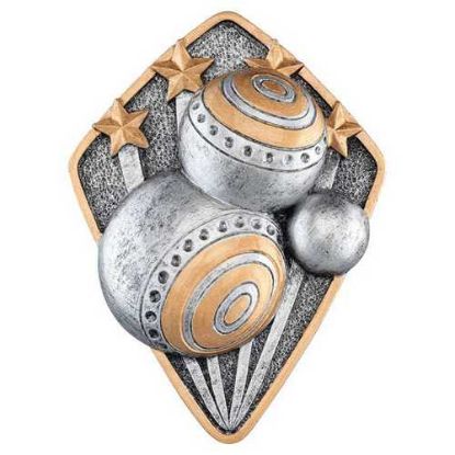 Picture of Pewter~gold Diamond Disc Lawn Bowls