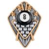 Picture of Pool Diamond Disc In Pewter|gold|black|white - 4 X 3in