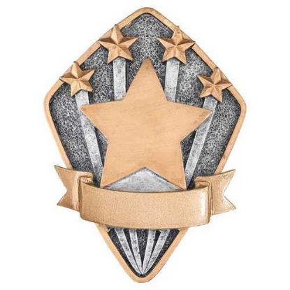 Picture of Stars Diamond Disc In Pewter|gold - 4 X 3in