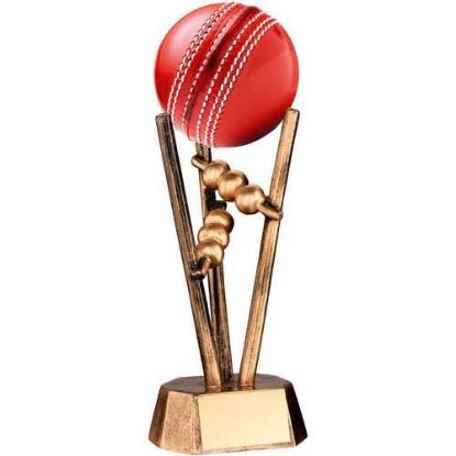 Picture of Brz|gold Broken Stumps Cricket Ball Holder - 6.5in