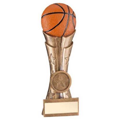 Picture of Brz|pew|orange Basketball On Fluted Flatback (1in Centre) - 6.5in