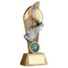 Picture of Brz|pew|gold Rugby Ball And Boot On Mesh Backdrop (1in Centre) - 5in