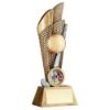 Picture of Brz|pew|gold Hockey Ball And Stick On Mesh Backdrop (1in Centre) - 6in